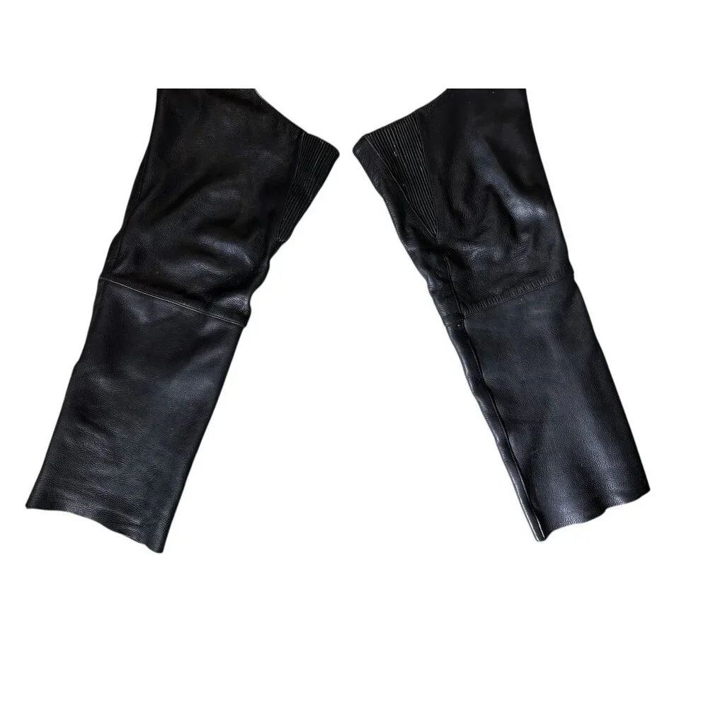 Milwaukee Biker Leather Chaps Men Large Black Adjustable Waist Motorcycle Cowboy